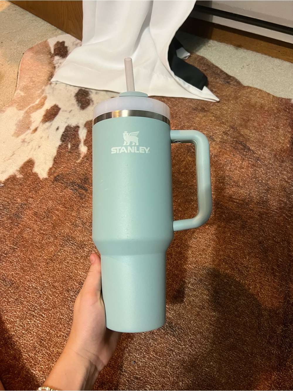Stanley Seafoam Travel Mug with Handle and Straw